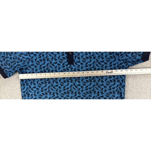 Jack Nicklaus Golf Polo Men L Blue Pattern StayDri Performance Shirt Lightweight - Picture 6 of 7